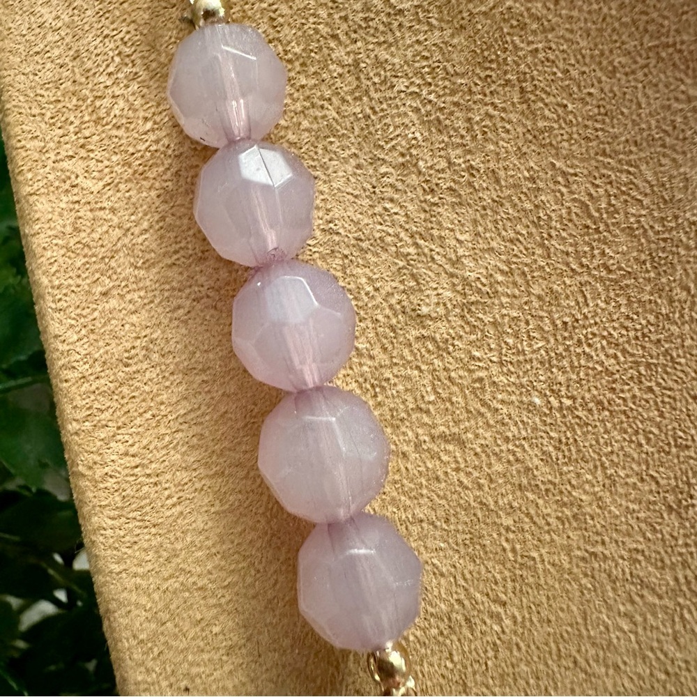 Purple bead floral necklace and bracelet - Picture 6 of 10